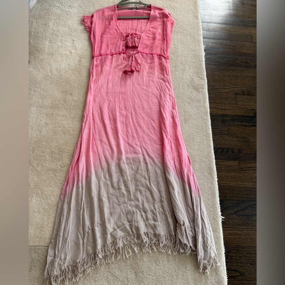 Letarte Pink and Tan Ombre Swim Cover-Up